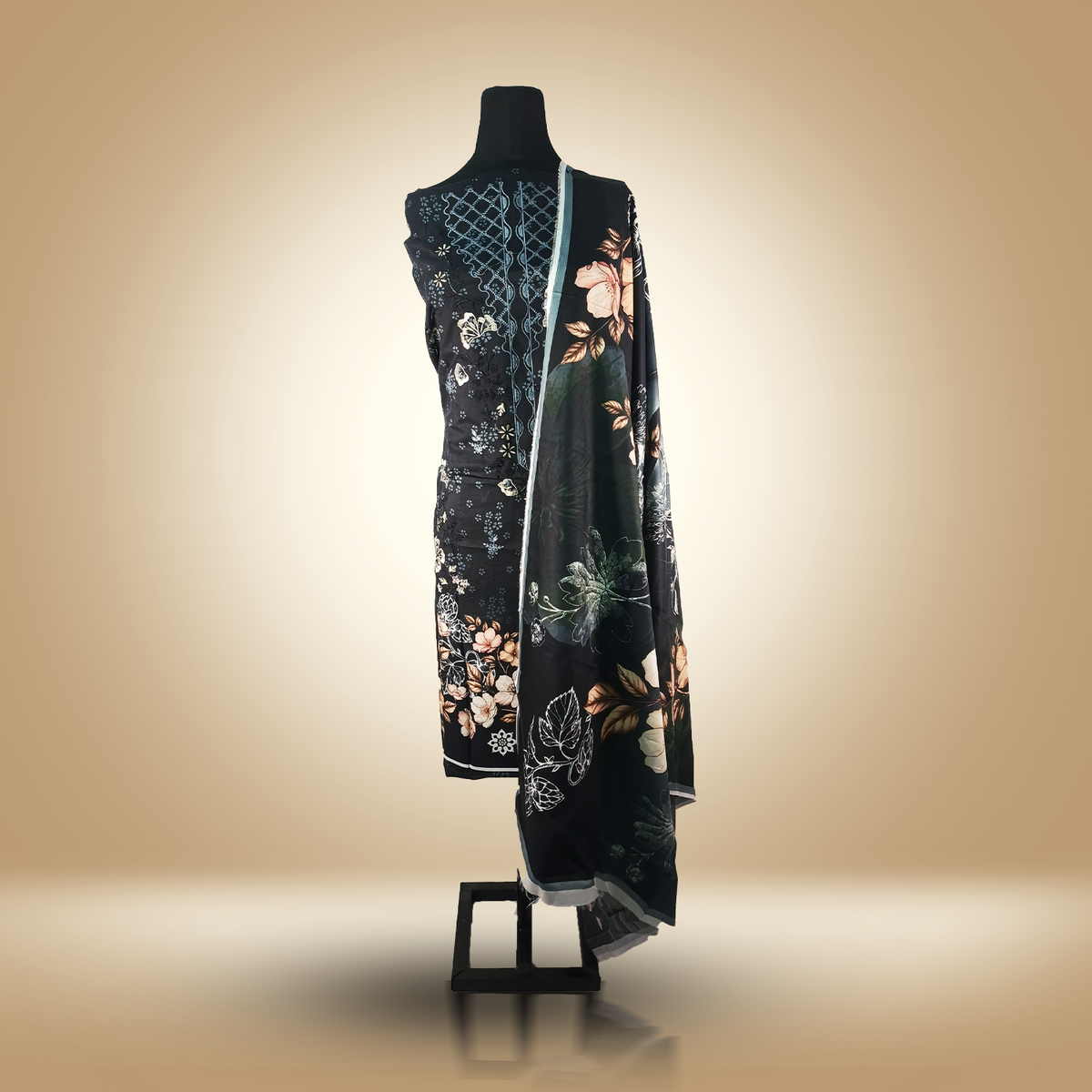 AUTUMN VEIL - 3 Piece Embroidered Viscose Suit