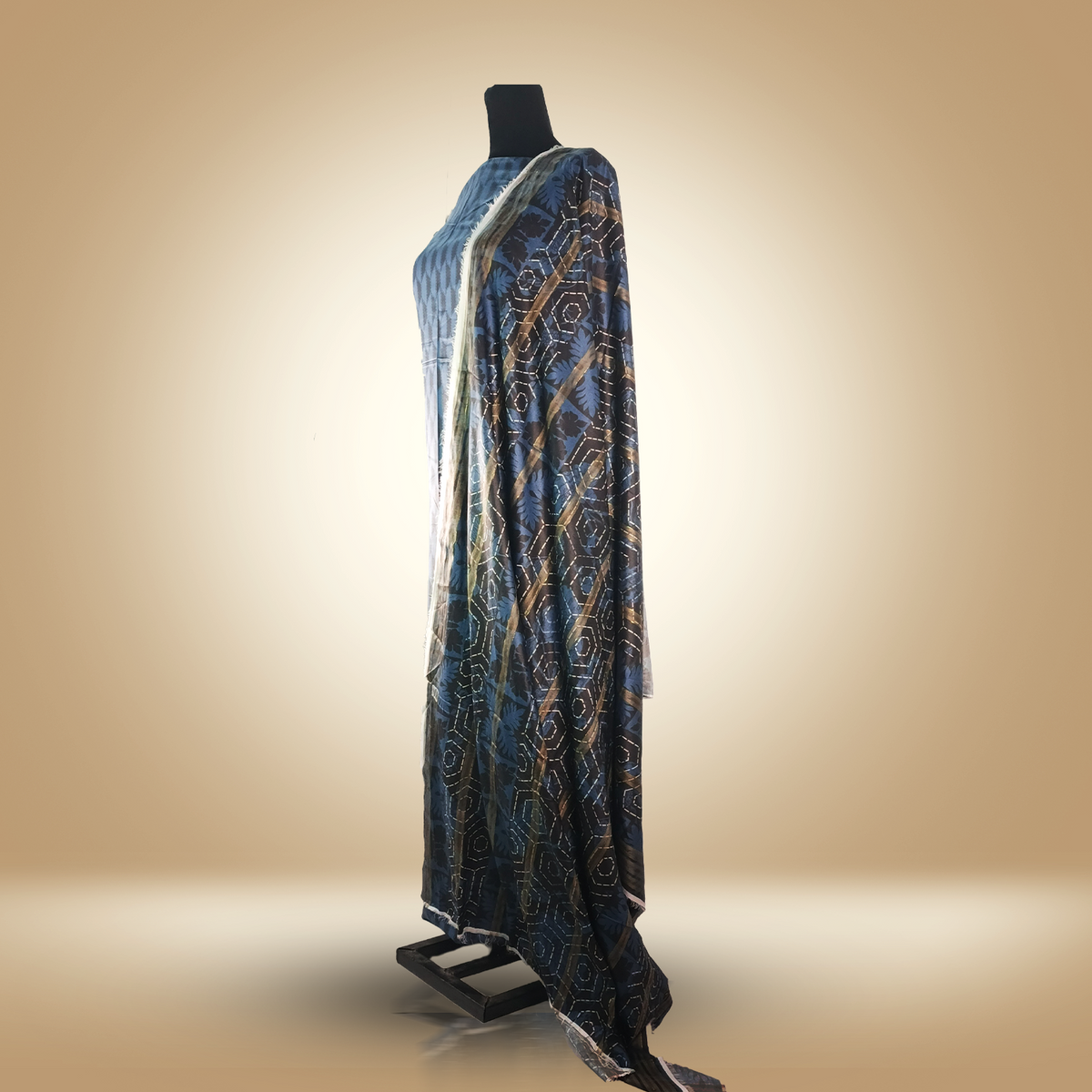 MIDNIGHT GEOMETRY - 3 Piece Printed Linen Suit