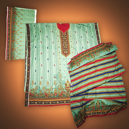 JADE HEIRLOOM - 3 Piece Printed Linen Suit