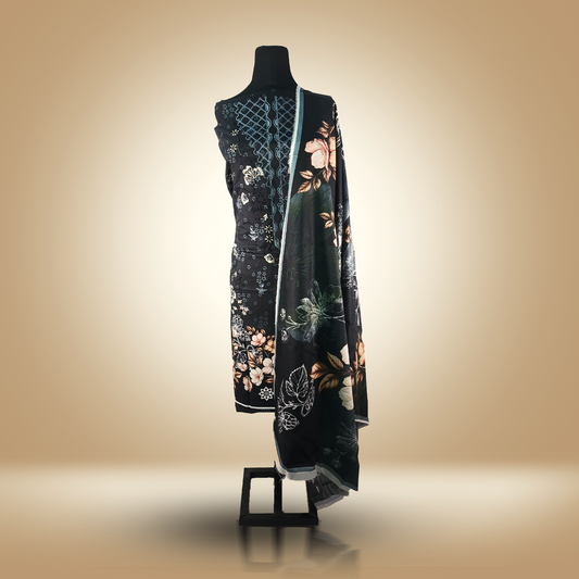 AUTUMN VEIL - 3 Piece Embroidered Viscose Suit