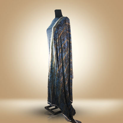 MIDNIGHT GEOMETRY - 3 Piece  Printed Linen Suit