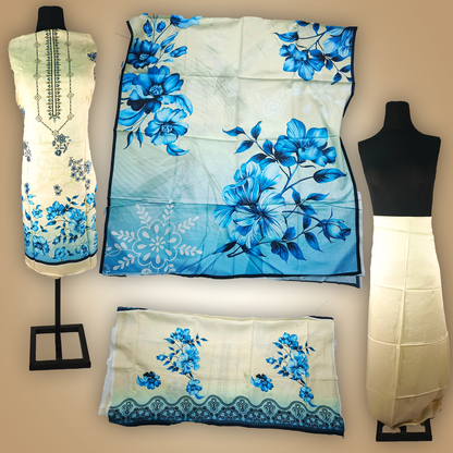 AUTUMN VEIL - 3 Piece Embroidered Viscose Suit