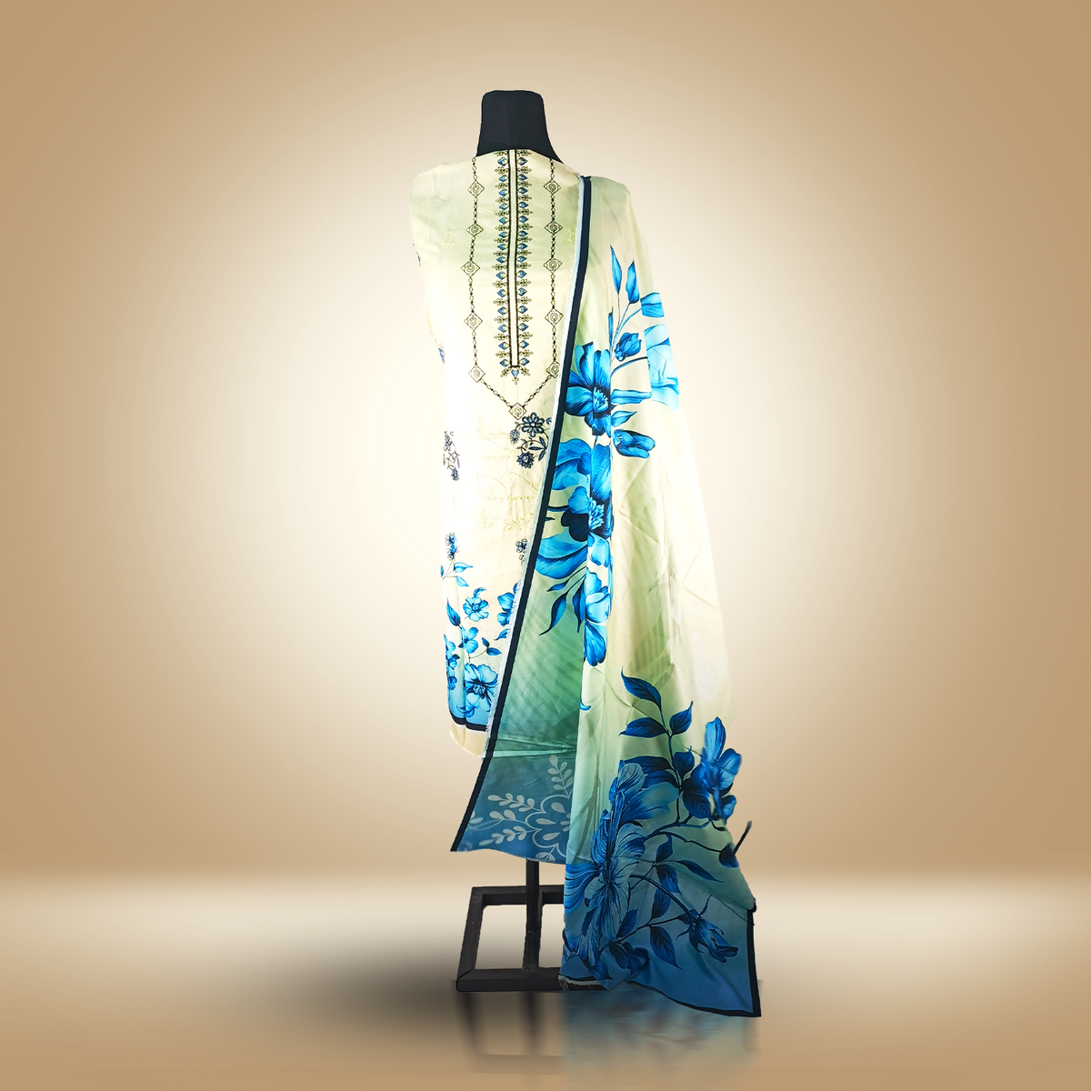 AUTUMN VEIL - 3 Piece Embroidered Viscose Suit