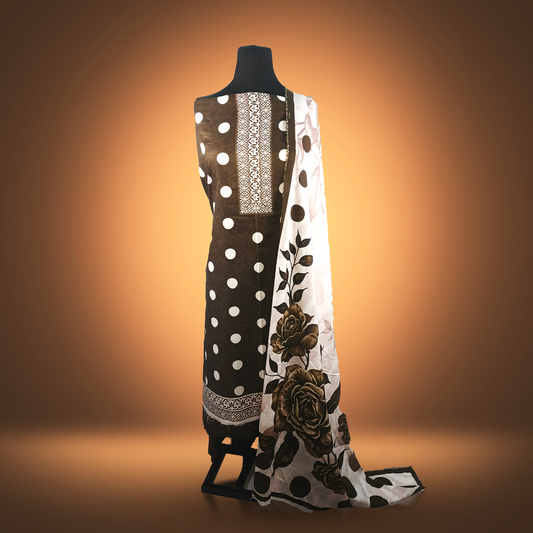MOCHA ROSE - 3 Piece Printed Linen Suit