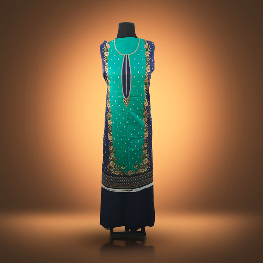 TEAL REVERIE - 2 Piece Printed Cambric Suit