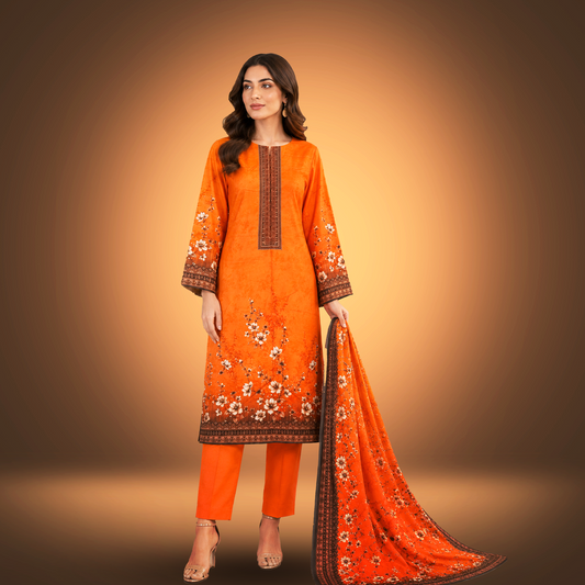 SAFFRON VALE - 3 Piece Printed Linen Suit