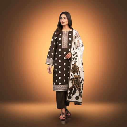 MOCHA ROSE - 3 Piece Printed Linen Suit
