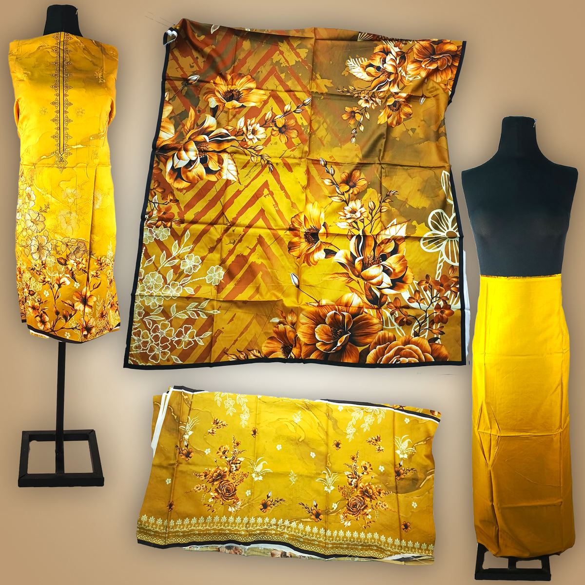 AUTUMN VEIL - 3 Piece Embroidered Viscose Suit
