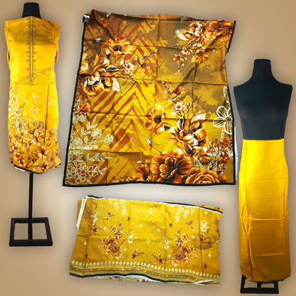 AUTUMN VEIL - 3 Piece Embroidered Viscose Suit