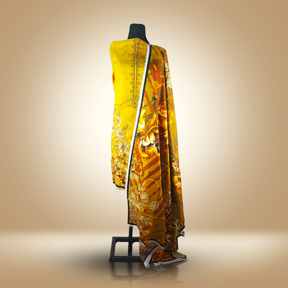 AUTUMN VEIL - 3 Piece Embroidered Viscose Suit